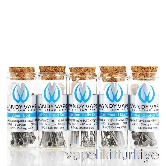 Vape Türkiye Vandy Vape Performansı önceden Oluşturulmuş Bobinler 0.4ohm Ni80 24ga Bobin